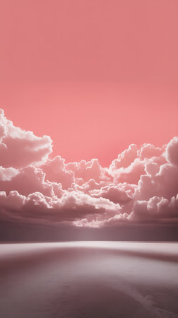 Pink cloudy skyの写真素材