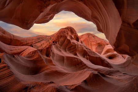 A closeup shot of an abstract background of Antelope Canyon in Arizona near Page, USA