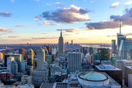 The beautiful view city buildings