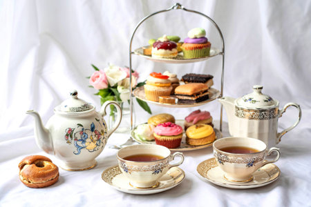 The beautiful tea party assortmentの写真素材