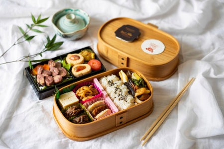The Japanese bento box assortmentの写真素材