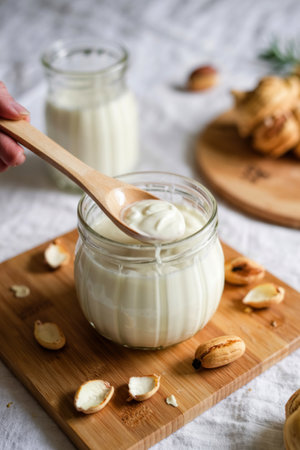The delicious yogurt wooden spoon