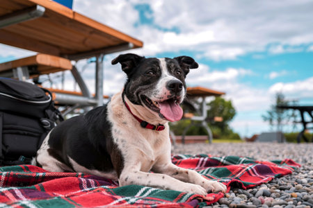Smiley dog looking great at picnic point