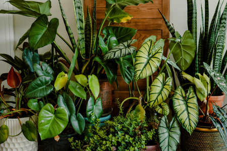 The indoor plant textures details