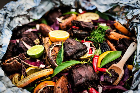 Assortment compost made rotten food