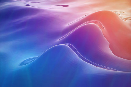 A mesmerizing abstract image featuring wavy, fluid-like shapes in vibrant shades of blue, purple,...
