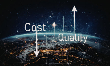 Modern business strategy concept involving network connections over the earth symbolizing global...