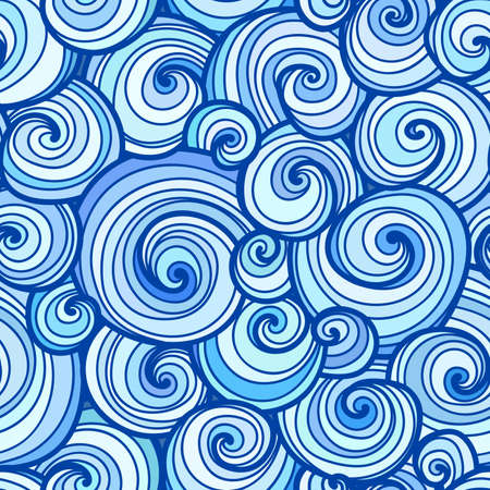 Curly abstract seamless background. Bright colorful vector patternのイラスト素材