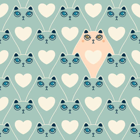 Cute cats seamless patternのイラスト素材
