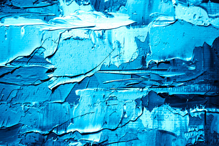 Abstract oil paint texture on canvas. Abstract art background. Closeup of painting by oil and palette knife. Color of the year.の写真素材