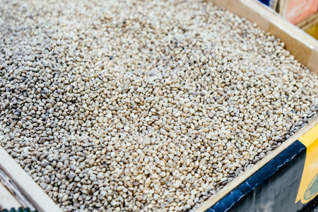 Makhachkala, Russia - October, 2021: hemp seeds are sold in the food market in the city Makhachkala of Republic of Dagestan.の写真素材