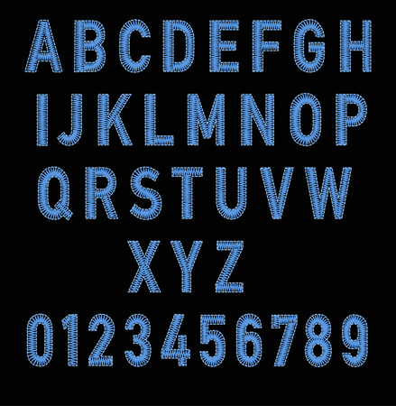 Embroidered alphabet. Embroidery for Fashion Vector illustration.のイラスト素材