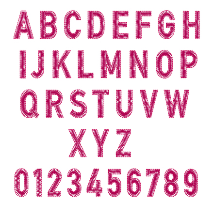 Embroidered alphabet. Embroidery for Fashion Vector illustration.のイラスト素材