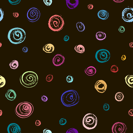 Hand drawn colorful polka dot seamless pattern. Casual polka dot texture. Stylish doodle. Vector.のイラスト素材