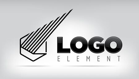 Conceptual hexagonal monogram with text composition.のイラスト素材