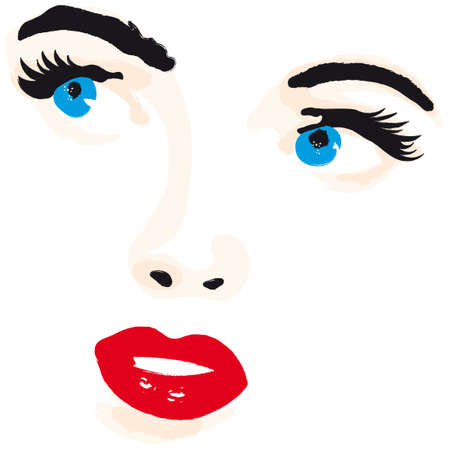 woman face illustration vectorのイラスト素材