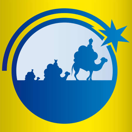 wisemen silhouette cartoon vector ilustration のイラスト素材