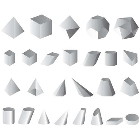 set vector illustration simple shapes geometric  のイラスト素材