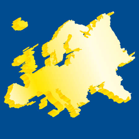 Europe 3D flag mapのイラスト素材