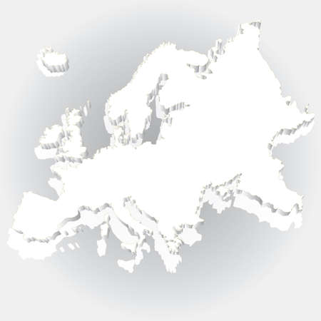 Europe 3D flag mapのイラスト素材