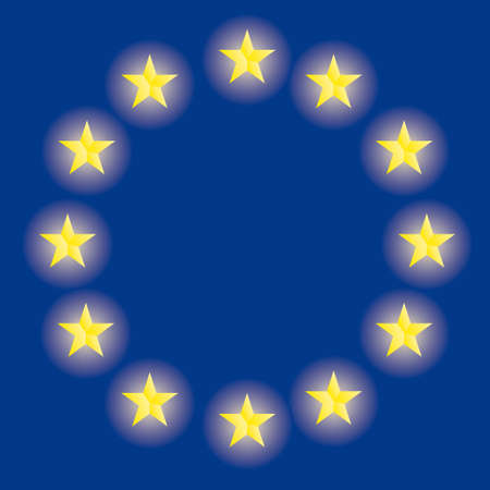 Europe 3D flag mapのイラスト素材