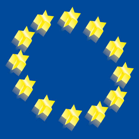Europe 3D flag mapのイラスト素材