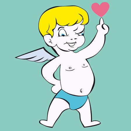 illustration Valentine's Day cupid のイラスト素材