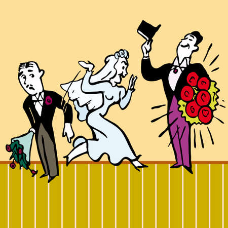 Design broken heart syndrome wedding vector illustration cartoonのイラスト素材