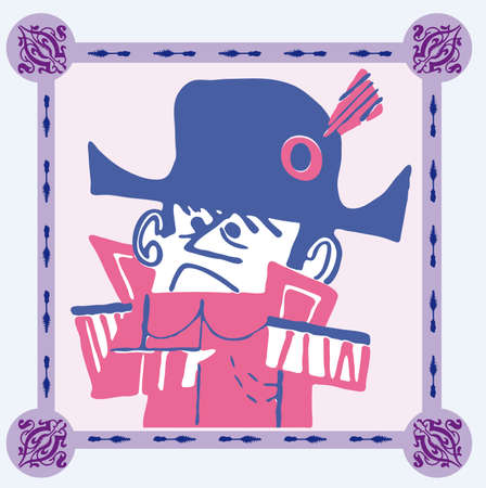 Napoleon Bonaparte vector illustration cartoon. France.のイラスト素材