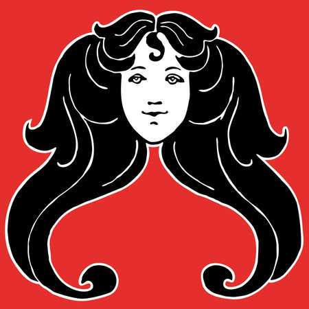 Woman Art Deco illustration cartoon silhouetteのイラスト素材