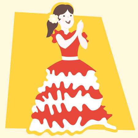 typical spanish flamenco vector illustration のイラスト素材