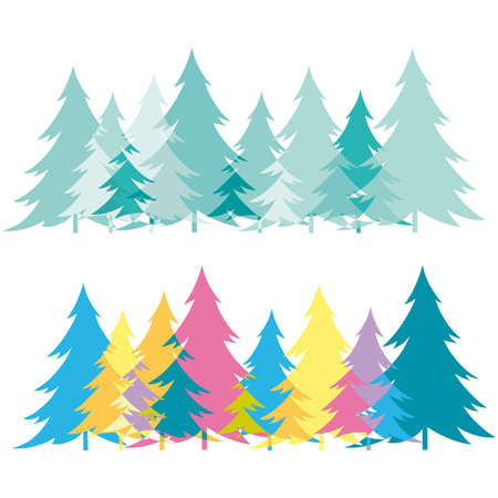 Forest abstract creative floral pattern background with curve xmas tree のイラスト素材