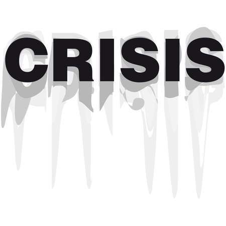 Crisis word vector illustration grunge cartoon black and whiteのイラスト素材