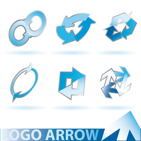 Abstract arrow design elements. Vector illustration. Blue. のイラスト素材