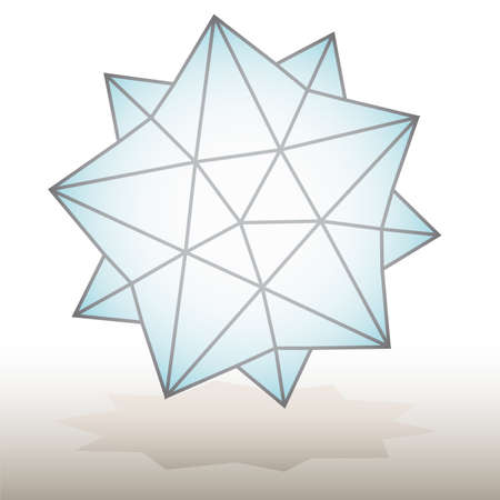 Polyhedral figure of a star with gradient vector 3D. のイラスト素材