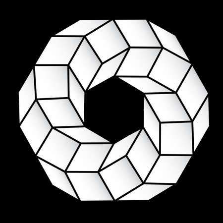 polyhedral figure of a star with gradient vector 3D. のイラスト素材