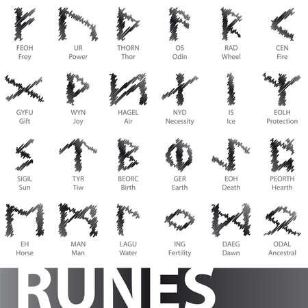 Set of runes vector illustrations icons symbols のイラスト素材