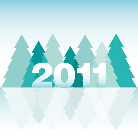 Forest abstract creative floral pattern background with curve xmas tree のイラスト素材