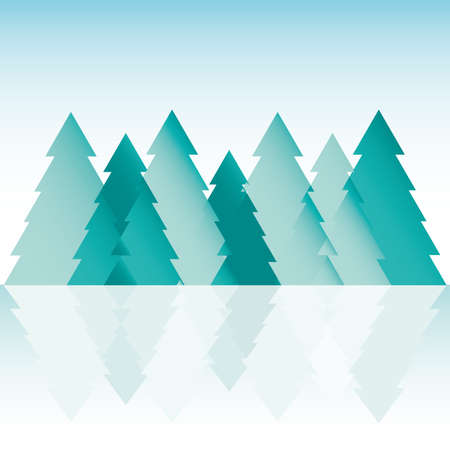 Forest abstract creative floral pattern background with curve xmas tree のイラスト素材