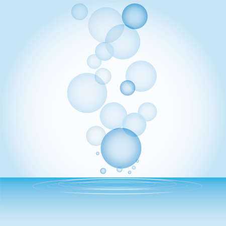 blue water with bubbles  illustration のイラスト素材