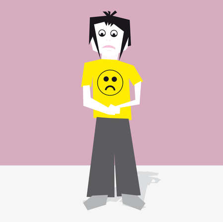 isolated emo boy  illustration cartoon のイラスト素材
