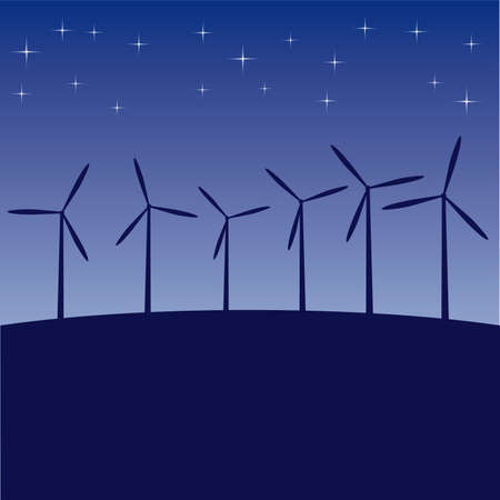windmill on the field illustration cartoon のイラスト素材