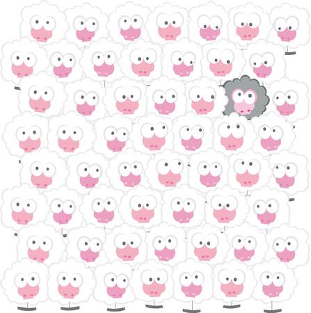 Sheep background illustration cartoon のイラスト素材