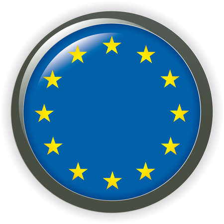 Orb EUROPE Flag button illustration 3Dのイラスト素材