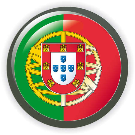 Portugal, shiny button flag  illustration のイラスト素材