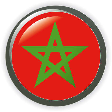 MOROCCO, shiny button flag  illustration のイラスト素材