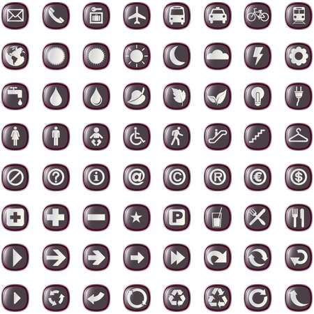 64 presentation buttons icons symbol web eco. のイラスト素材