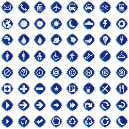 64 set presentation buttons icons symbol web eco. のイラスト素材