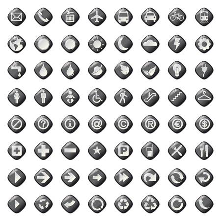 64 set presentation buttons icons symbol web eco. のイラスト素材