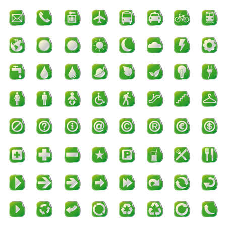 64 SET METALLIC STICKED presentation icons symbol.のイラスト素材